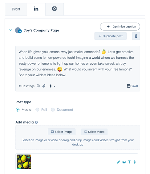 KB - LinkedIn Media Post