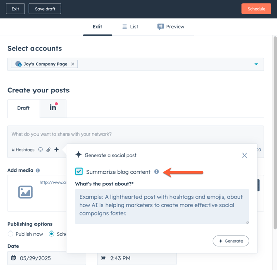KB - summarize blog content
